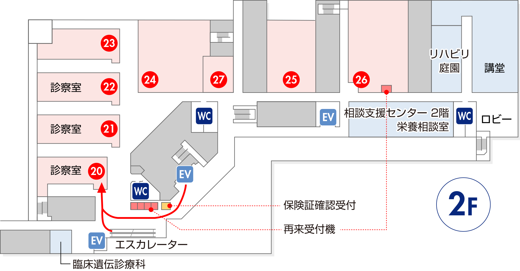 受付へのご案内:心臓血管外科